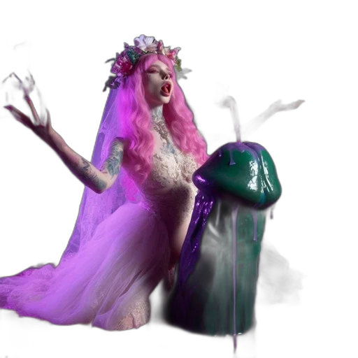 dress, creature, robot, hair transparent PNG cut-out
