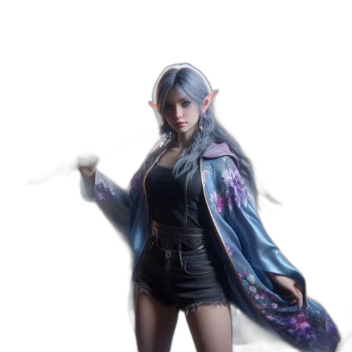 jacket, staff, dress, dragon transparent PNG cut-out