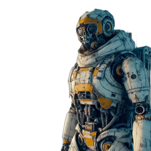 robot, weapon, jacket, concept art transparent PNG cut-out