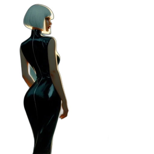 dress, robot, concept art, 3d render transparent PNG cut-out