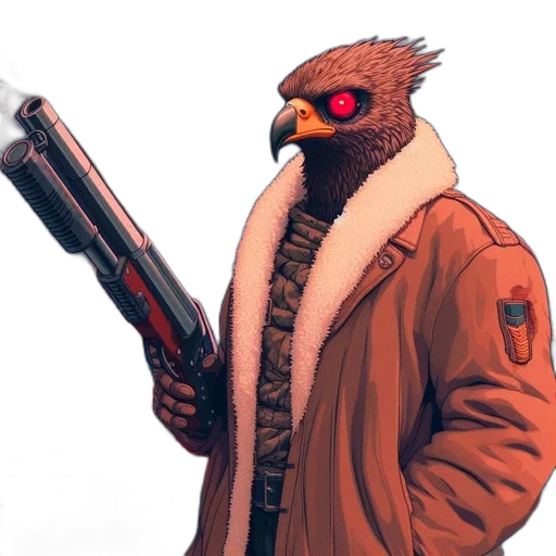jacket, weapon, staff, animal transparent PNG cut-out