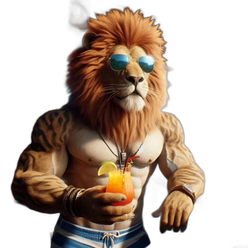 animal, staff, 3d render, concept art transparent PNG cut-out