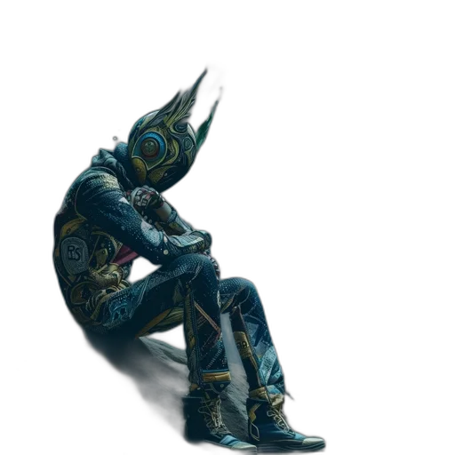 mask, sword, staff, robot transparent PNG cut-out