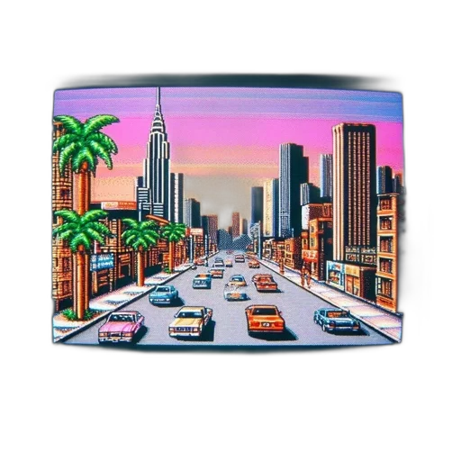 car, photorealistic, vaporwave, oil painting transparent PNG cut-out