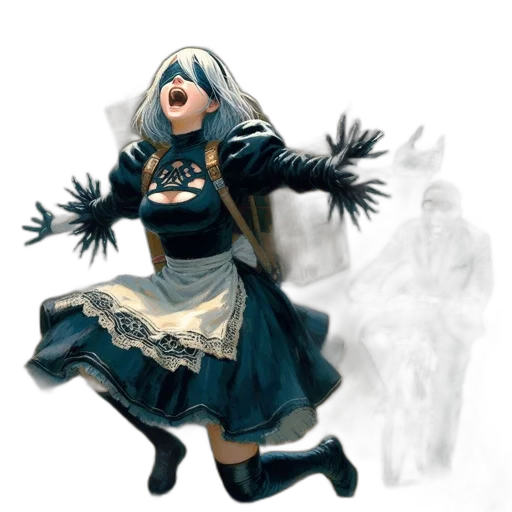 dress, creature, concept art, 3d render transparent PNG cut-out
