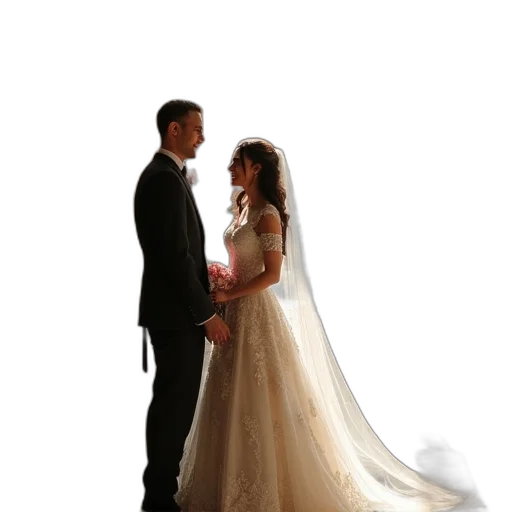 dress, photorealistic, 3d render, wedding transparent PNG cut-out