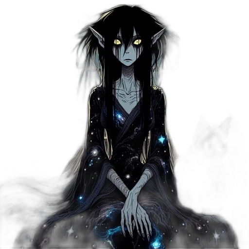 dress, creature, mask, fantasy art transparent PNG cut-out