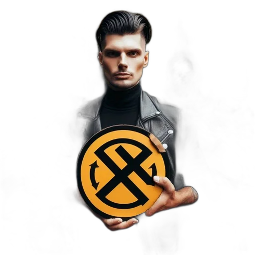 jacket, face, comic book art, photorealistic transparent PNG cut-out