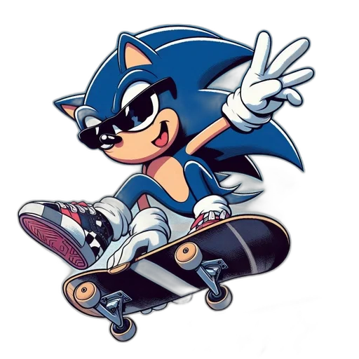 concept art, cartoon, sonic, hedgehog transparent PNG cut-out
