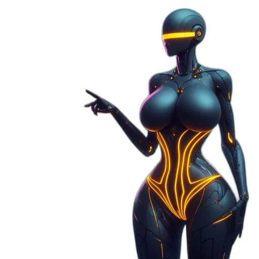 robot, dress, concept art, 3d render transparent PNG cut-out