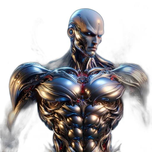 robot, concept art, comic book art, 3d render transparent PNG cut-out