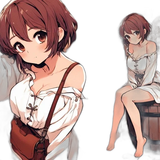 dress, staff, creature, weapon transparent PNG cut-out