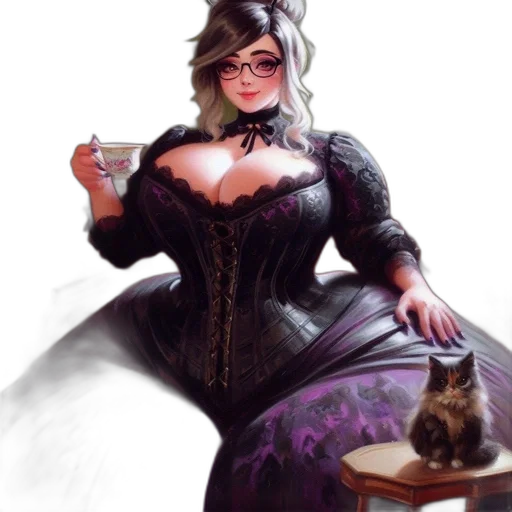 dress, fantasy art, concept art, comic book art transparent PNG cut-out