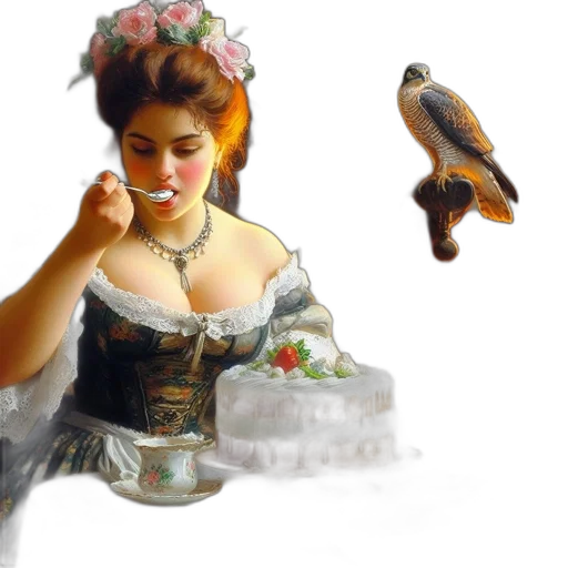jewelry, dress, oil painting, photorealistic transparent PNG cut-out