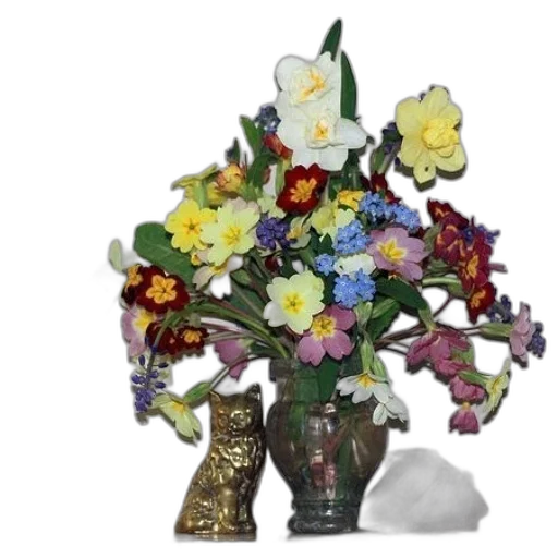 crown, photorealistic, vase, flowers transparent PNG cut-out