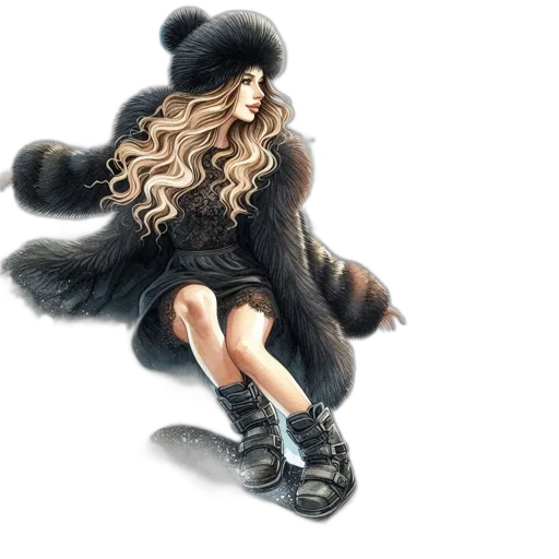 hair, hat, jacket, photorealistic transparent PNG cut-out