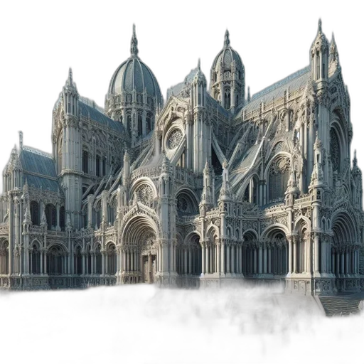 building, concept art, 3d render, photorealistic transparent PNG cut-out
