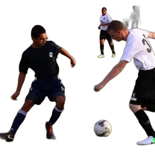 two, soccer, players, action transparent PNG cut-out