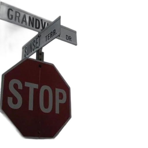 3d render, stop, sign, intersection transparent PNG cut-out
