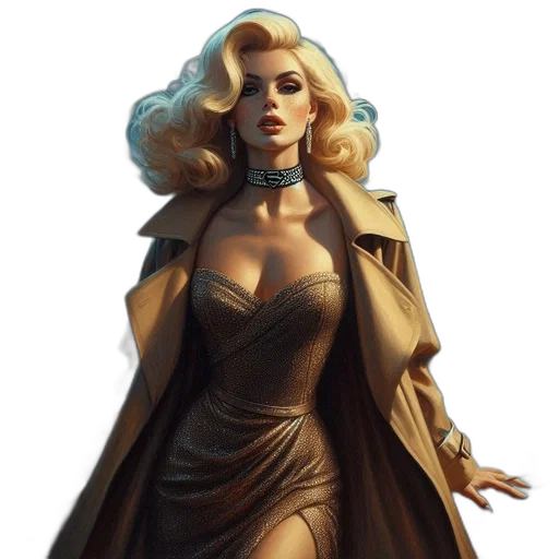 dress, concept art, comic book art, fantasy art transparent PNG cut-out