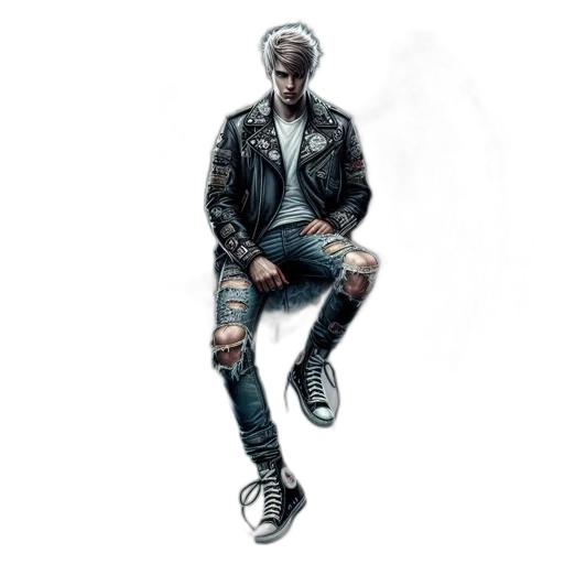 jacket, shoes, face, concept art transparent PNG cut-out