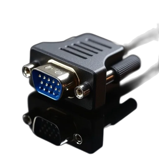 3d render, vga, connector, ends transparent PNG cut-out
