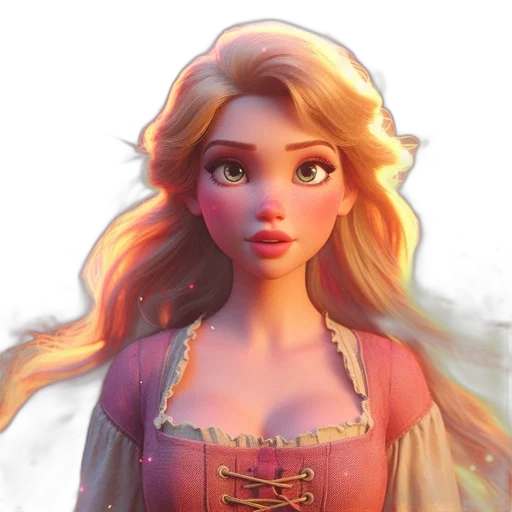 face, dress, staff, fantasy art transparent PNG cut-out