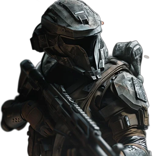 robot, weapon, concept art, 3d render transparent PNG cut-out