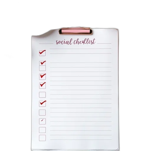 social, media, checklist, bloggers transparent PNG cut-out