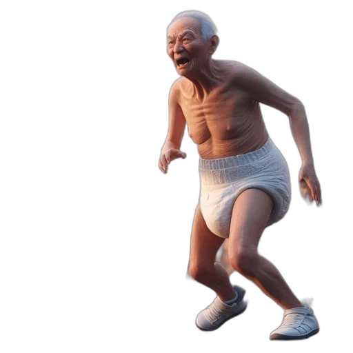 creature, 3d render, concept art, elderly transparent PNG cut-out