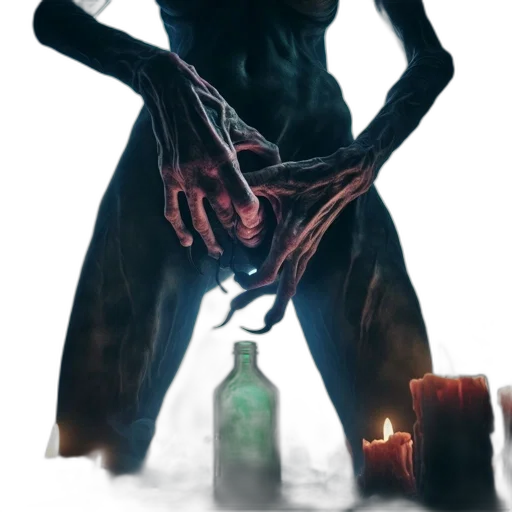 staff, creature, mask, bottle transparent PNG cut-out