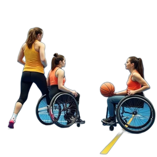 group, people, playing, wheelchair transparent PNG cut-out