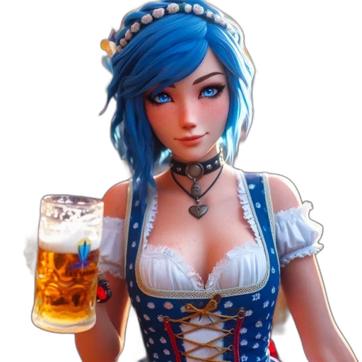 dress, robot, fantasy art, pixel art transparent PNG cut-out