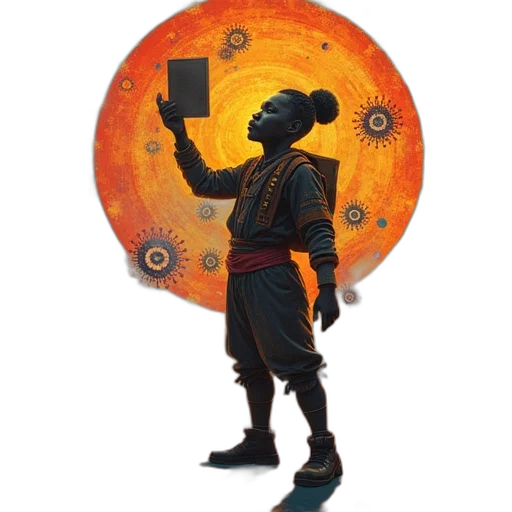 staff, robot, jacket, weapon transparent PNG cut-out