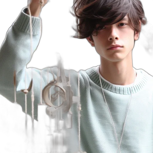 hair, jacket, jewelry, creature transparent PNG cut-out