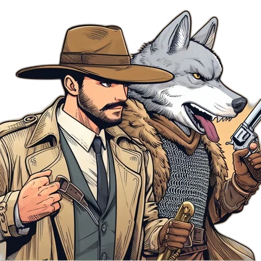 jacket, animal, hat, comic book art transparent PNG cut-out