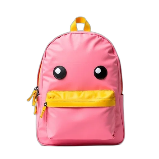 3d render, photorealistic, pink, backpack transparent PNG cut-out