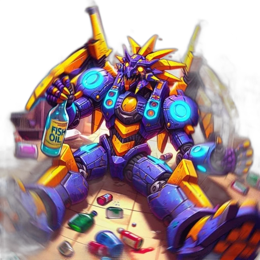 robot, weapon, concept art, pixel art transparent PNG cut-out