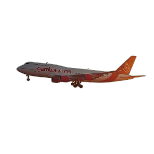 3d render, gambia, airways, flight transparent PNG cut-out
