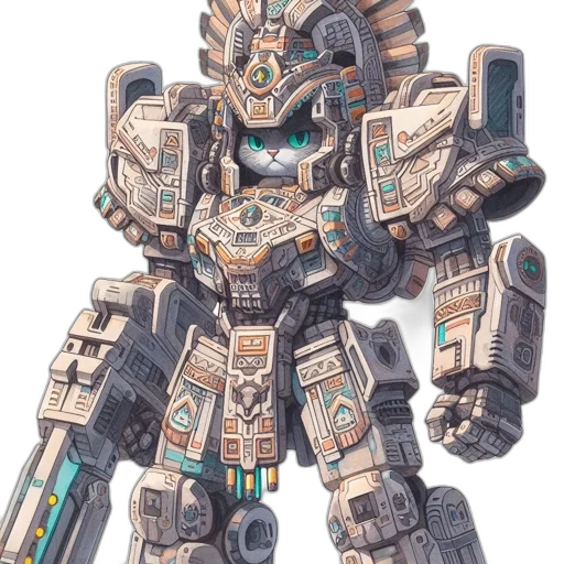 robot, weapon, concept art, watercolor transparent PNG cut-out