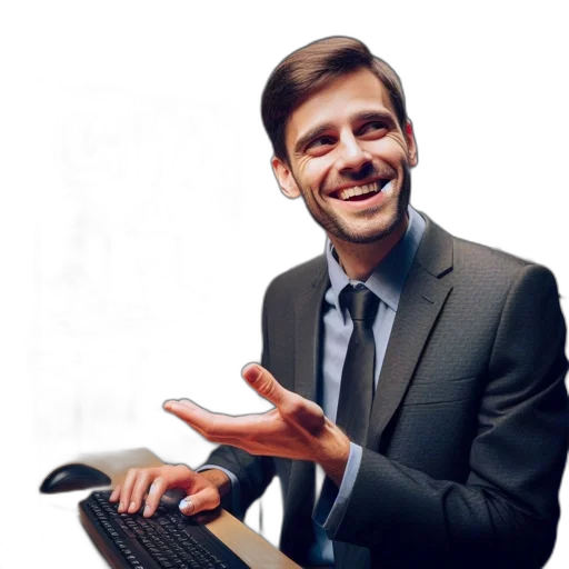 staff, face, jacket, man transparent PNG cut-out