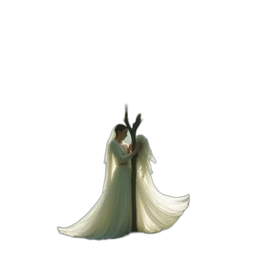 dress, dragon, staff, sword transparent PNG cut-out