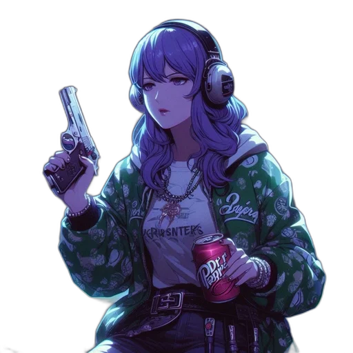 jacket, weapon, staff, robot transparent PNG cut-out