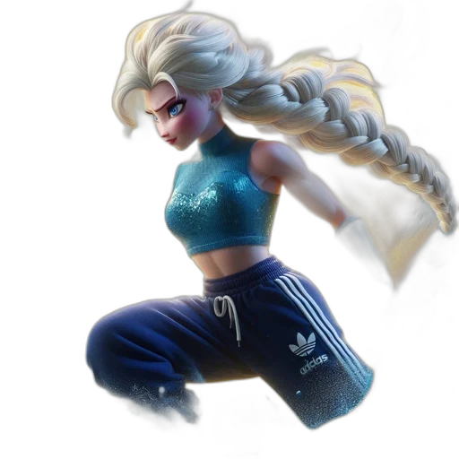 hair, staff, dragon, jacket transparent PNG cut-out