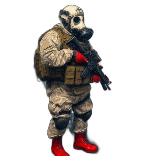 mask, jacket, weapon, creature transparent PNG cut-out