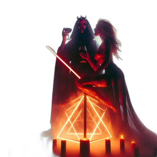 concept art, fire, neon lights, foreground transparent PNG cut-out