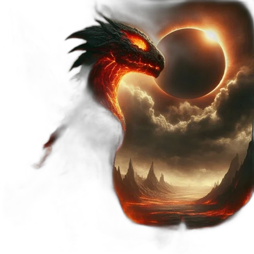 dragon, fantasy art, concept art, photorealistic transparent PNG cut-out