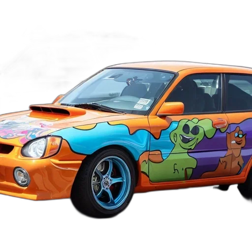 car, anime, cartoon, photorealistic transparent PNG cut-out