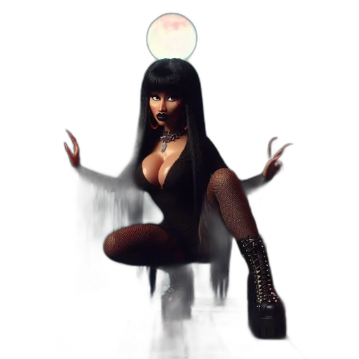 creature, dress, hair, mask transparent PNG cut-out