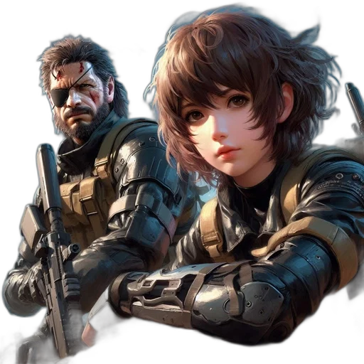weapon, face, concept art, cyberpunk transparent PNG cut-out